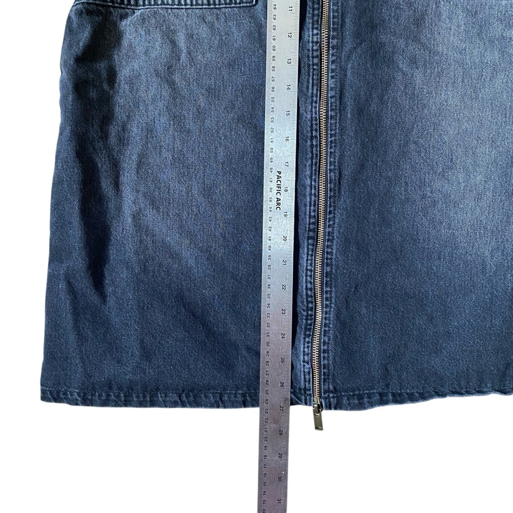 Mint Velvet Black Denim Midi Zip Skirt Size 8‎ - Picture 4 of 7